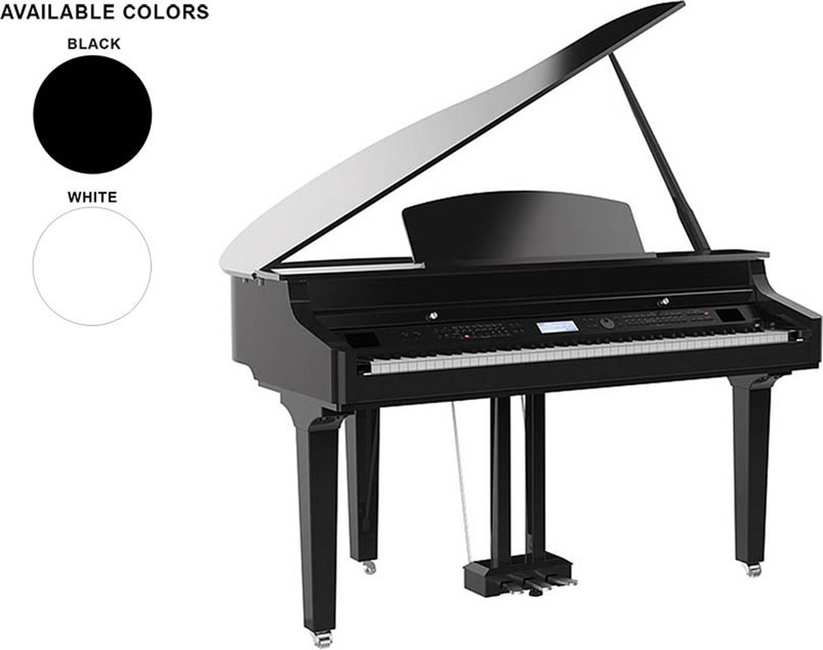 Piano numérique - Mini piano à queue - Piano à queue numérique - Piano 88  touches - Medeli Grand510 Zwart