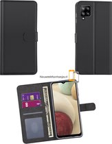 Samsung Galaxy A12 Zwart bookcase hoesje * LET OP JUISTE MODEL *