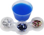 Graisse avec décoration - Jouets pour enfants - Blauw - Glitter - Cadeau - Noël - Vacances - Fabriquez votre eigen slime avec des paillettes, des boules ou des coquillages