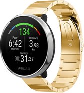 Stalen Smartwatch bandje - Geschikt voor  Polar Unite metalen bandje - goud - Strap-it Horlogeband / Polsband / Armband
