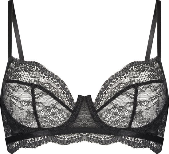 Hunkemöller Dames Lingerie Niet voorgevormde beugel bh Isabelle - Zwart - maat E70