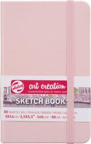 Schetsboek - Tekenboek - Harde kaft - Met Elastiek - Pastel Pink - 9x14cm - 140gr - 80blz - Talens