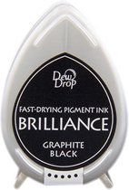 Inktkussen - Pigmentinkt - Dew Drop - Druppelvorm - graphite black - Brilliance - 1 stuk