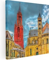 Artaza Canvas Schilderij Basiliek van Sint Servaas in Maastricht - 60x60 - Foto Op Canvas - Canvas Print