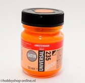 Acrylverf Zijdeglans - Deco - Universal Satin - 235 oranje - 50 ml - Amsterdam - 1 stuk