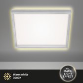 Briloner Leuchten - LED-plafondlamp, plafondlamp incl. achtergrondverlichting, 22 watt, 3.000 lumen, 3.000 Kelvin, wit-aluminiumkleurig