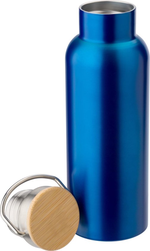 Waterfles, Thermosfles 500ml sport fles, koel water, geïsoleerde Bidon,  dubbelwandig Blauw | bol.com