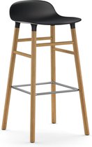 Form barkruk met houten frame en metalen steun - zwart - eiken - 75 cm