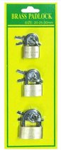 Hangslot - Reisslot - Dagboekslot - Kofferslot - 20 25 30 mm - 3 stuks