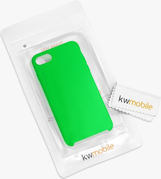 Étui de téléphone kwmobile pour Apple iPhone 7 / 8 / SE (2020) - Étui avec revêtement en silicone - Étui pour smartphone en vert fluo