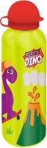 schoolbeker Crazy Dino 500 ml aluminium geel