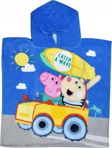 badponcho Cruisin Peppa Pig 100 cm katoen blauw