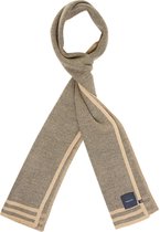 ELLWOOD | Gebreide sjaal met gekleurde randen beige