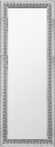 Bloemen Spiegel Zilver Wit 46x96 cm – Flinder – Duurzaam Spiegel met Zilveren lijst – Brocante Spiegel met Zilveren lijst – Spiegel Zilveren lijst – Perfecthomeshop