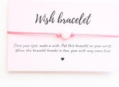 Wens armbandje ''little heart'' satijn roze, geschenk, geluk, geluksbrenger, wish-bracelet, handgemaakt