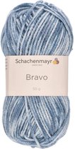 Bravo Wol - 50 gram -  Blauw/Wit