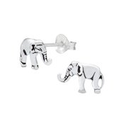 Joy|S - Zilveren olifant oorbellen - 10 x 7 mm - massief - geoxideerd