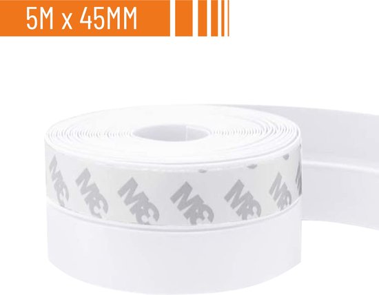Simple Fix Tochtstrip - 500cm x 4.5cm - Tochtstrips voor Deuren - Tochtstopper - Tochtrol - Tochtband - Tochthond - Zelfklevend en Isolerend - Wit