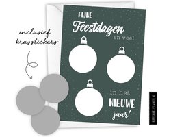 8 kerstkaarten met enveloppen - Persoonlijke kraskaarten - kerstkaarten set - nieuwjaarskaarten - diy zelf maken - groen/zilver