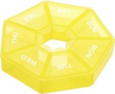 Cabantis Hexagon Mini-Pillendoos|Pillen Organizer|Medicijn Doosje|Pillendoos 7 Dagen|Geel