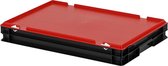 Combicolor dekselbak - 600x400xH90mm - zwart-rood