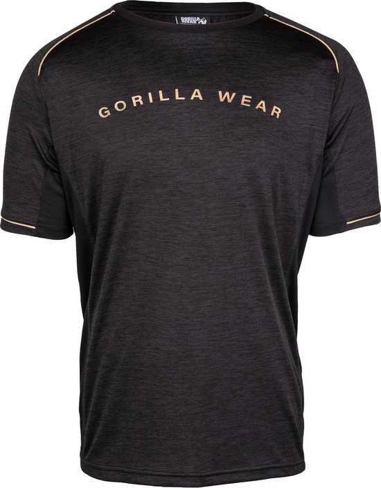 Gorilla Wear Fremont T-shirt - Zwart / Goud - S