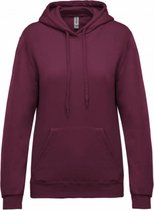 Pull à capuche femme, Hoodie, K473, couleur WineRED, taille XXL