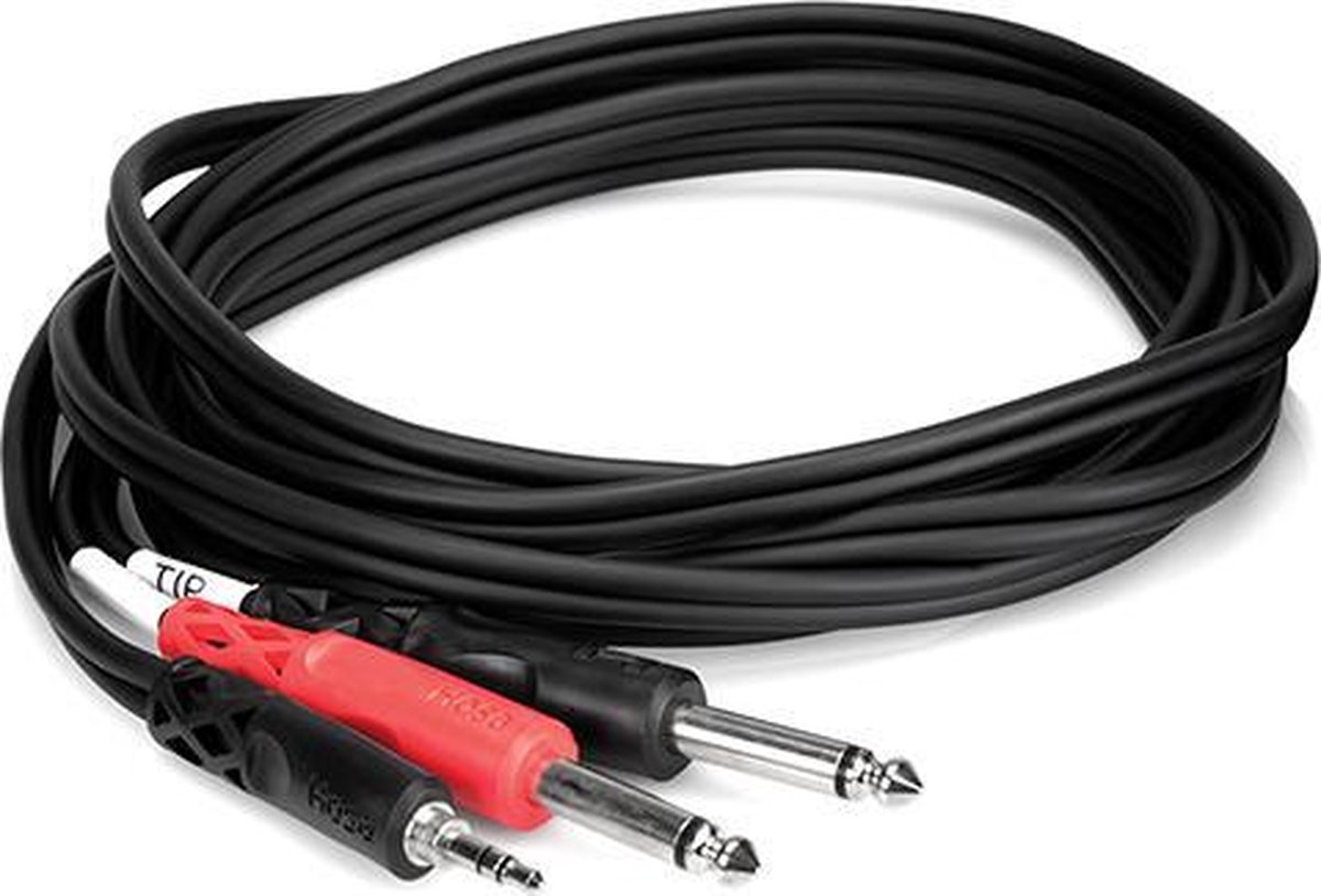 Hosa Technology - CMP-159 audio kabel - 3,05 mtr - 3.5mm mini jack, 2 x 6.35mm jack - Zwart