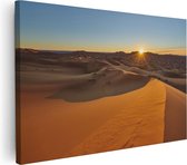 Artaza Canvas Schilderij Woestijn in de Sahara met een Opkomende Zon - 60x40 - Foto Op Canvas - Canvas Print
