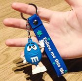 M & M  Karakter Sleutelhanger- 1 M&M blauw Sleutelhanger