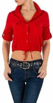 Milas blouse rood met aanrijgkoord maat L