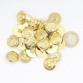 100 Gouden metalen knoop 18mm Vintage blazerknopen Anker stijl Italiaanse kwaliteit