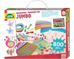 foto van Lena Creatief Knutselkoffer Jumbo Roze 800 Onderdelen