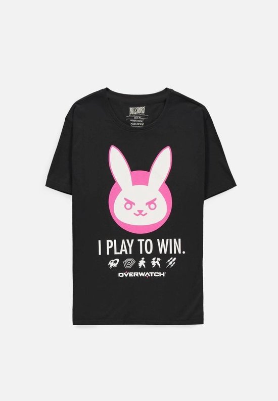 Overwatch - D.Va I Play To Win Heren T-shirt - L - Zwart