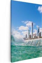 Artaza Canvas Schilderij Golf aan de Gold Coast  - 20x30 - Klein - Foto Op Canvas - Canvas Print