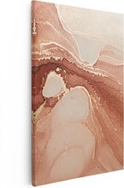 Artaza Canvas Schilderij Abstracte Kunst in het Roze Marmer - 80x120 - Groot - Foto Op Canvas - Canvas Print