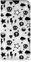 Stand Case met Pasjeshouder geschikt voor iPhone 13 mini Telefoonhoesje Silver Punk