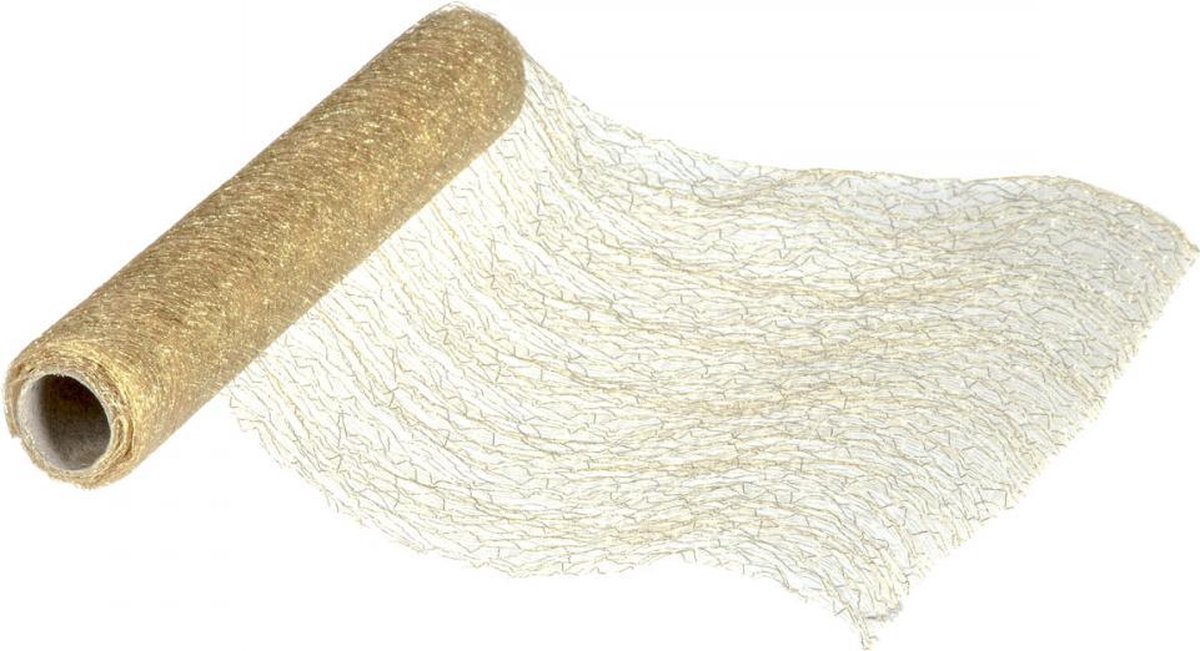 Gemetalliseerde mesh-stof 28 x 400 cm goud