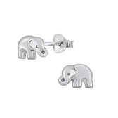 Joy|S - Zilveren olifantje oorbellen - 6 x 8 mm