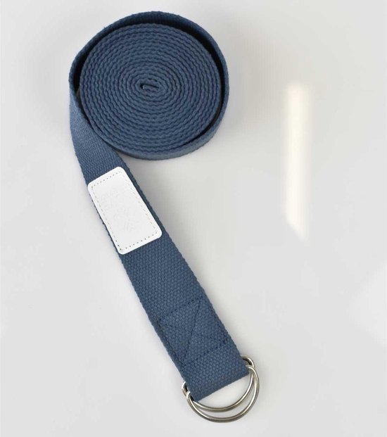 Katoenen Yoga Riem - Brilliant Blue - Blauw - 250 cm — afbeelding 3