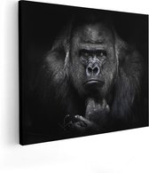 Artaza Toile Peinture Gorilla - Zwart Wit - 50x40 - Photo sur Toile - Impression sur Toile