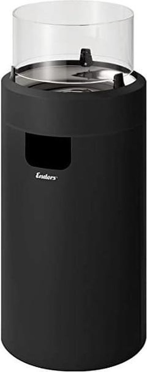 Enders Nova LED M Zwart Terrasverwarming - Gas verwarmer - Traploos instelbaar van 1-2,5kw - RVS Brander - 88 cm hoogte diameter 36 cm - 12.5 kg