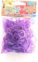 loombandjes junior rubber paars glitter 300-delig