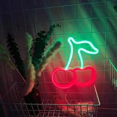 Extensso Tafellamp - Retro Led Neon Licht| Kers Twee Kleuren | Pacha Ibiza - Ø 8 Cm - Groen En Geel