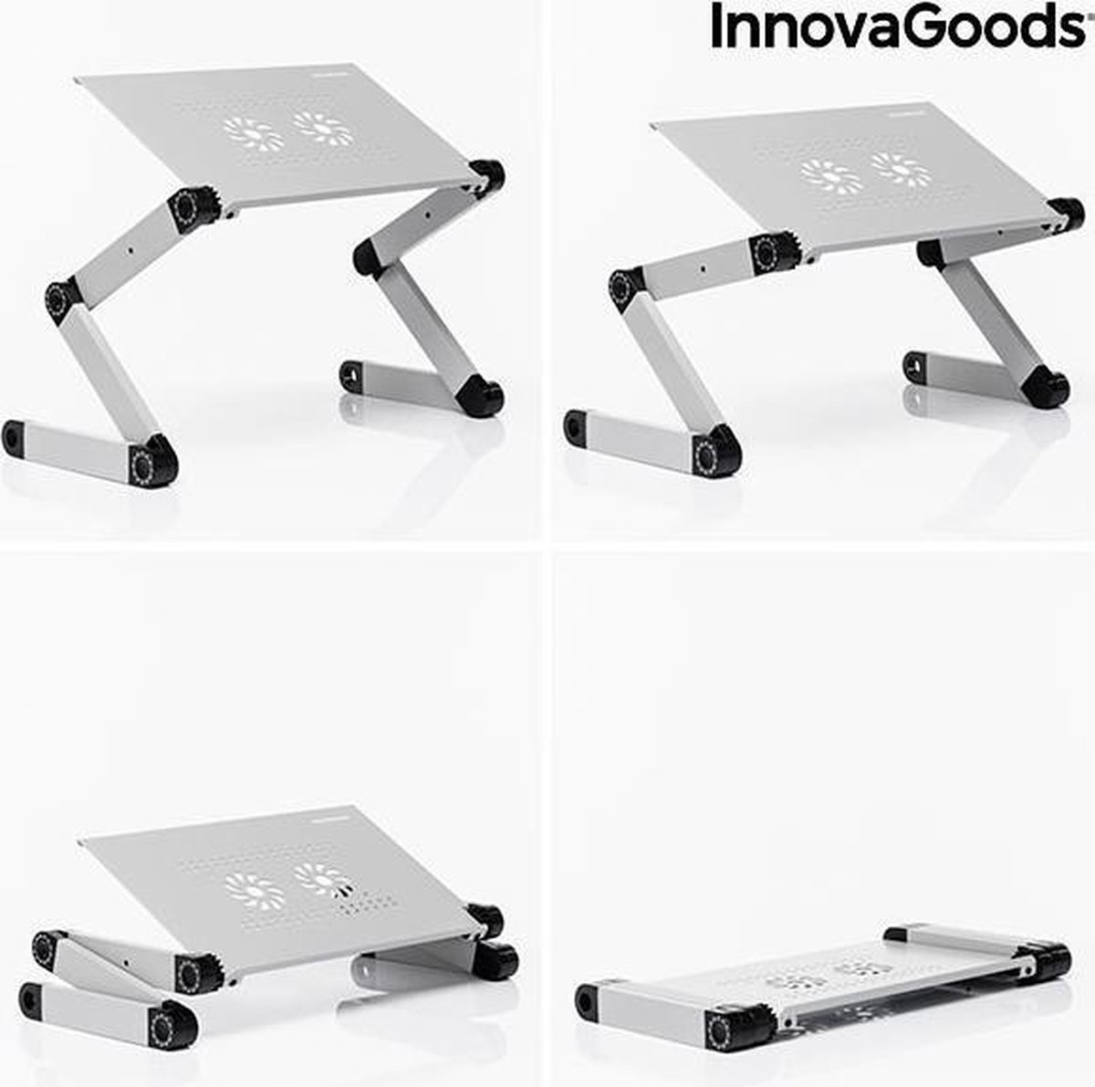 InnovaGoods® Opvouwbare en verstelbare laptopstandaard Flappot, houdt uw laptop comfortabel en veilig vast, met een opvouwbaar en verstelbaar ontwerp, ideaal voor thuis en op kantoor
