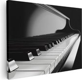 Artaza Canvas Schilderij Pianotoetsen - Noten - Piano - 80x60 - Foto Op Canvas - Canvas Print