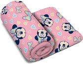 strandlaken Minnie Mouse polyester 150 x 95 cm roze