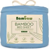 Bamboe Hoeslaken | 2-Persoons Eco Hoeslaken 140cm bij 200cm | Lichtblauw | Luxe Bamboe Beddengoed | Hypoallergeen Hoeslaken | Puur Bamboe Viscose Rayon laken | Ultra-ademende Stof
