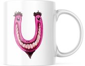 Halloween Monster Mok Letter "U" | Halloween Decoratie | Grappige Cadeaus | Koffiemok | Koffiebeker | Theemok | Theebeker