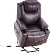 Bobby's Electric Massage Chair - Fauteuil de massage - Cuir artificiel - Relax Chair - Chill Chair - Marron - Chaise TV - Fonction debout - Fonction chauffante - Fonction allongée et vibrante - 85 x 94 x 100 cm